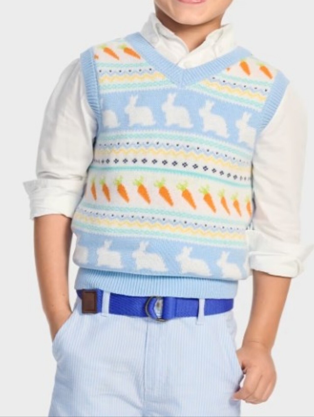 Gymboree 2T sweater Vest Easter Bunny Carrots Spring Garden Party